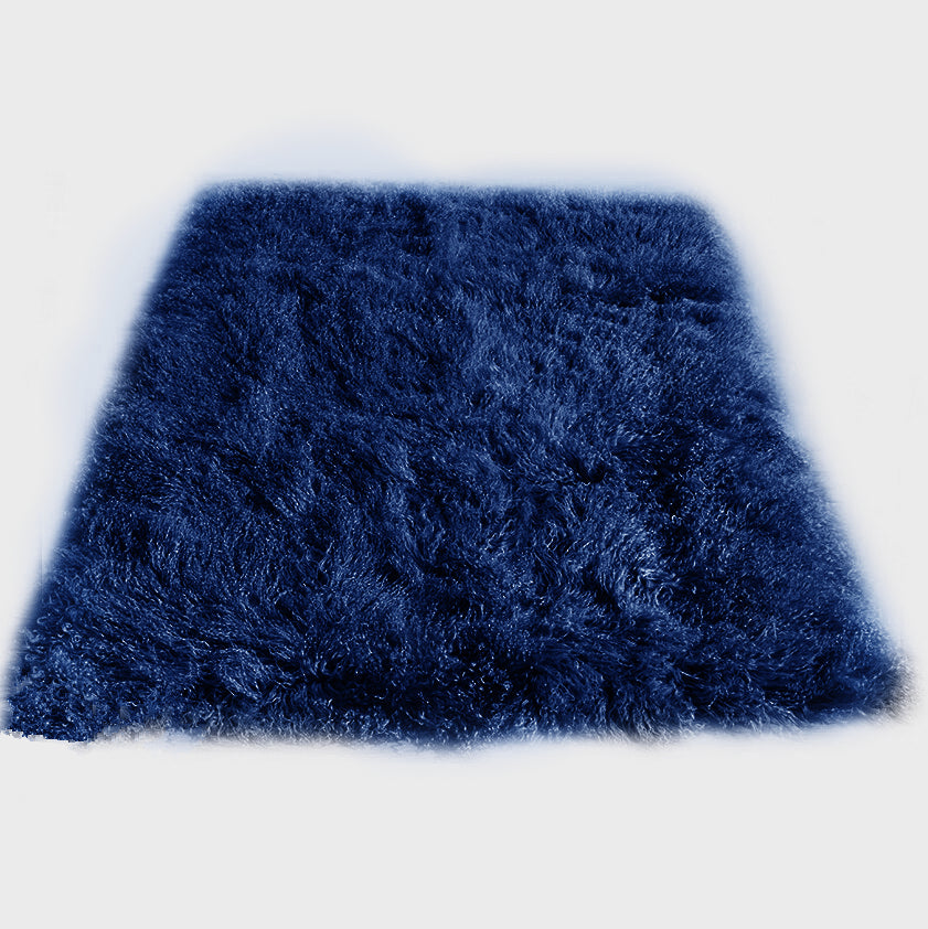 Tibetan Mongolian Lamb Fur Rug - 4' x 6' — Twilight Blue