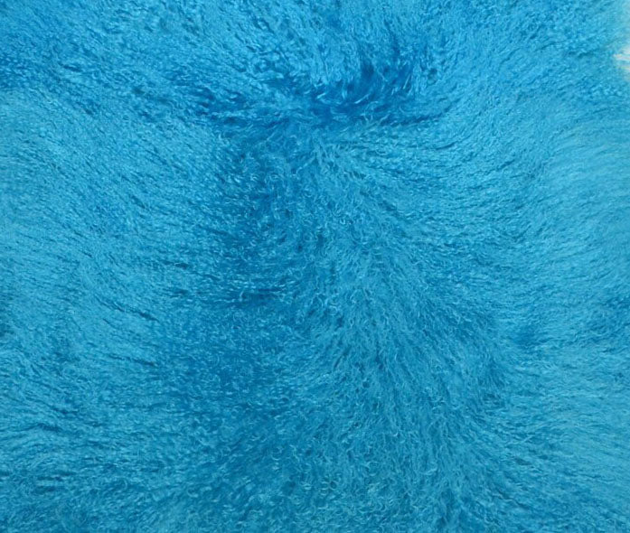 Mongolian/Tibetan Lamb Fur Rug – 4' × 6' - Turquoise