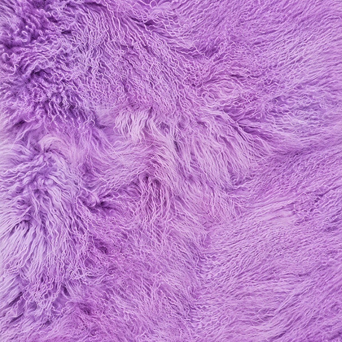 Violet Mongolian/Tibetan Lamb Fur Sheepskin Plate - 2' × 2'