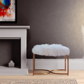 Mongolian Lamb Fur Accent Stool