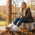 Tibetan Mongolian Lamb Fur Sheepskin Boots — Beige