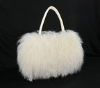 Mongolian Lamb Fur Tote white
