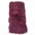 Mongolian Lamb Fur Plate Sheepskin Wine Berry Red